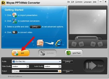 Moyea PPT Converter Add button