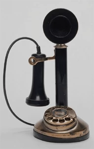 old fashion telephone with dial