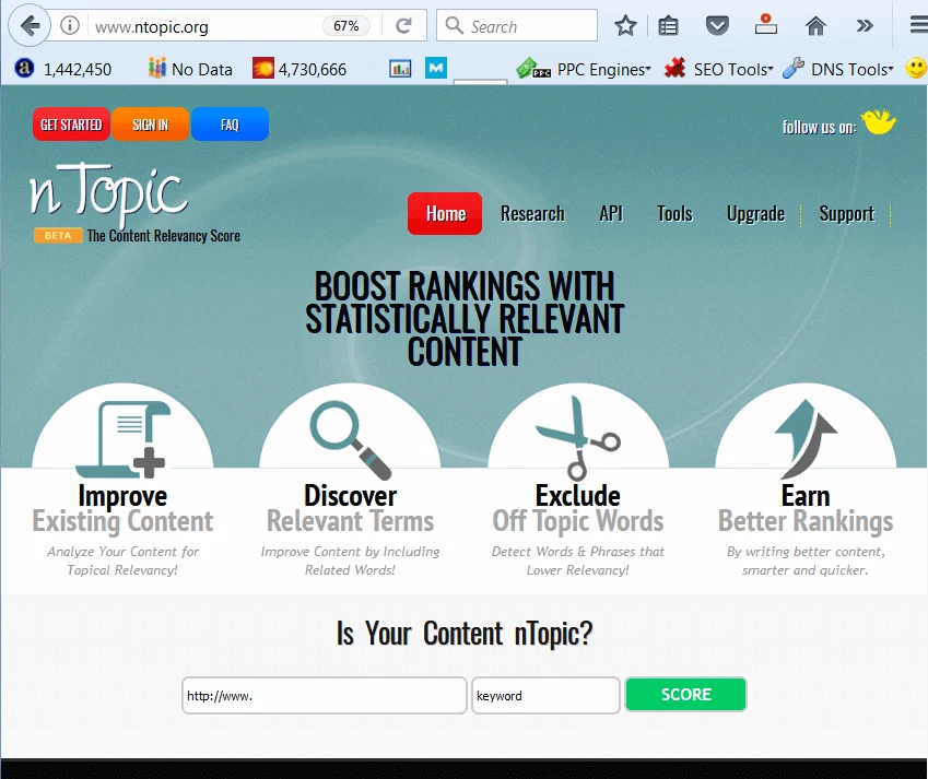 screen print of the ntopic.org website