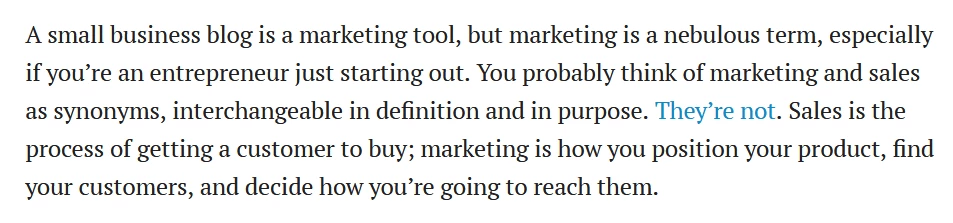 screen print of a paragraph from Entrepreneur.com