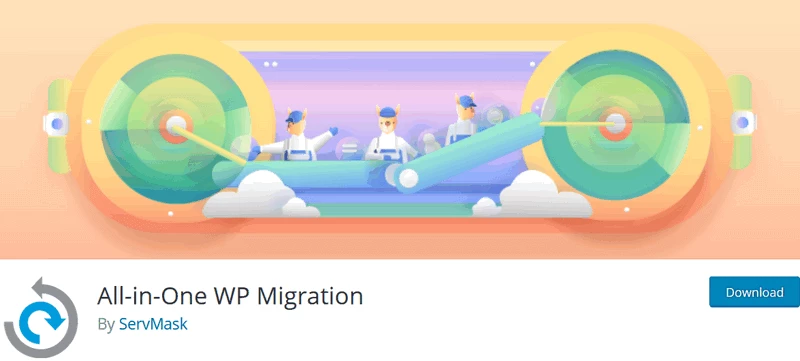 screen print of All-In-One WP Migration plugin