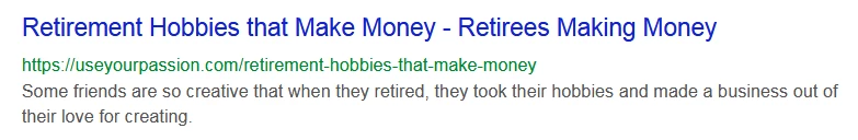 Example search result displaying Meta Description