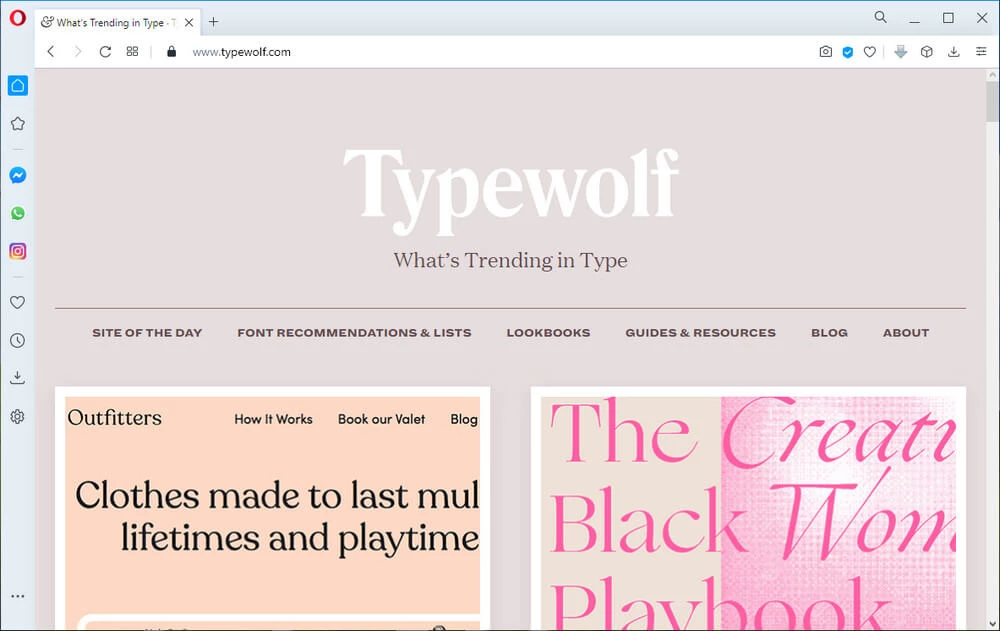 screen print of the typewolf.com website